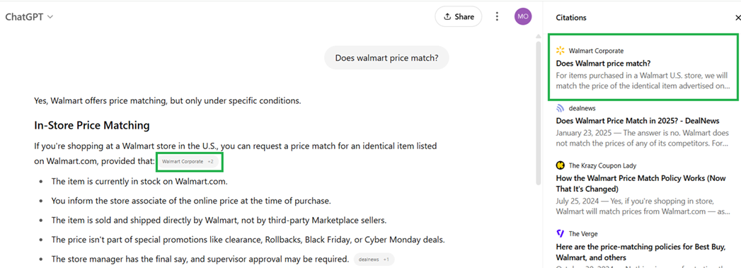 ChatGPT Search Results