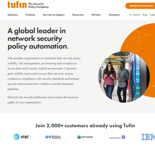 Tufin website homepage after redesign