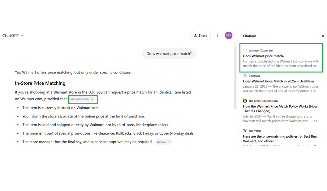 ChatGPT Search Results